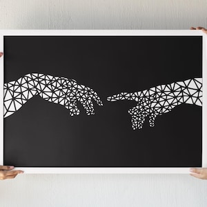 Hand of God SVG | Creation Hands Line Art | Png Svg Eps Dxf for Laser Cut, Cnc & Print