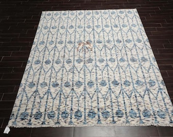 Hand Knotted Oushak Wool Rug | Turkish Farmhouse Style
