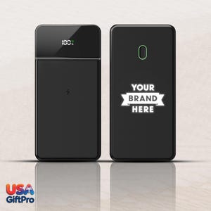 Black 10,000mAh MagSafe Portable Charger Customizable Laser Engraved