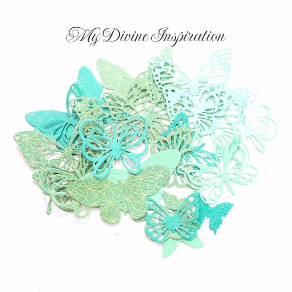 A-4726 Green Butterfly Die Cuts / Paper Cut Outs / Cardstock Die Cuts / Butterfly Cut Outs for Paper Crafts / Card Making Supply