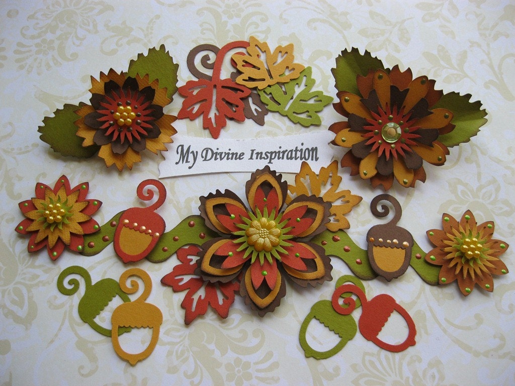 Fall Paper Embellishments and Paper Flowers for Scrapbooking Etsy