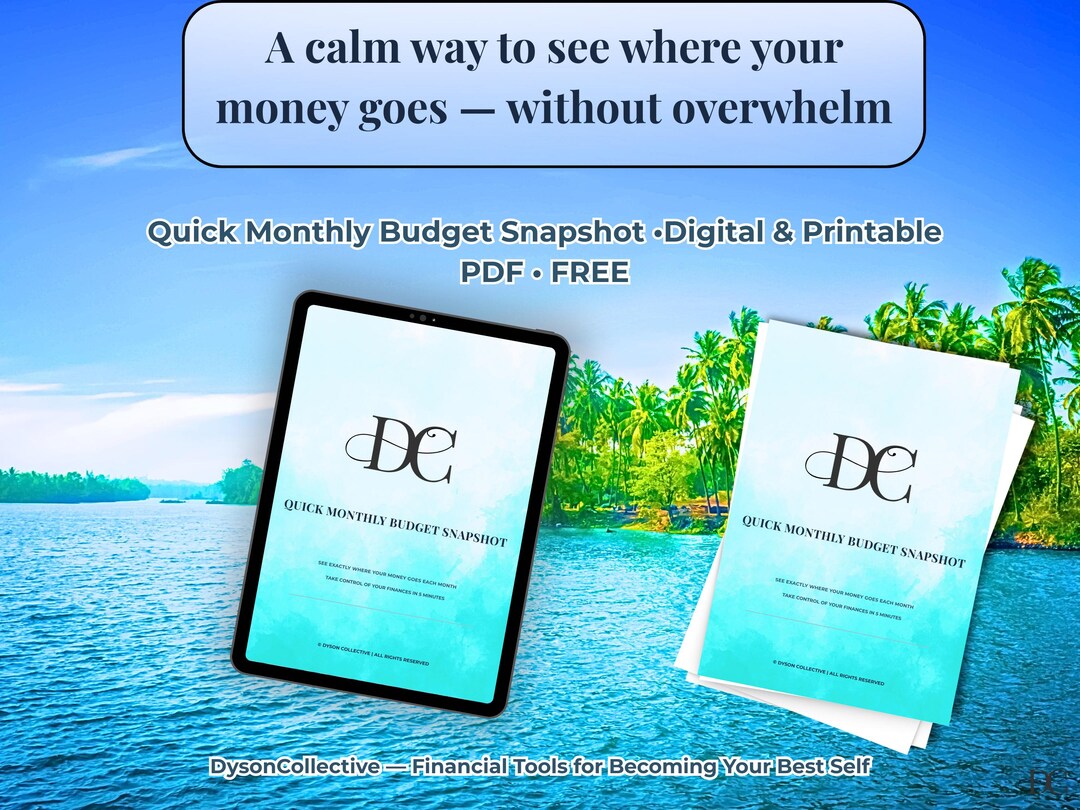 Quick Monthly Budget Snapshot • Printable PDF • Instant Download ...