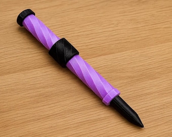 Iridescent Spiral Fidget Pen – 3D Printed Articulated Writing Toy