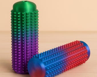 Spiky zintuiglijke fidgetroller – tweekleurig 3D-geprint stimulerend speelgoed, angstverlichting, ADHD-fidget