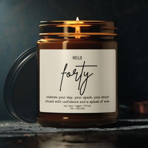 40th BIrthday Candle - Hello 40 - Birthday Gift - Gifts For Sister