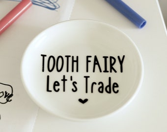 Tooth Fairy - Porcelain Dish - Trinket Dish - Baby Tooth Holder - Birthday Gifts - Gift For Kids