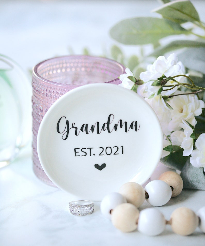 Ring Dish For Grandma Pregnancy Reveal Gift for Grandma Etsy