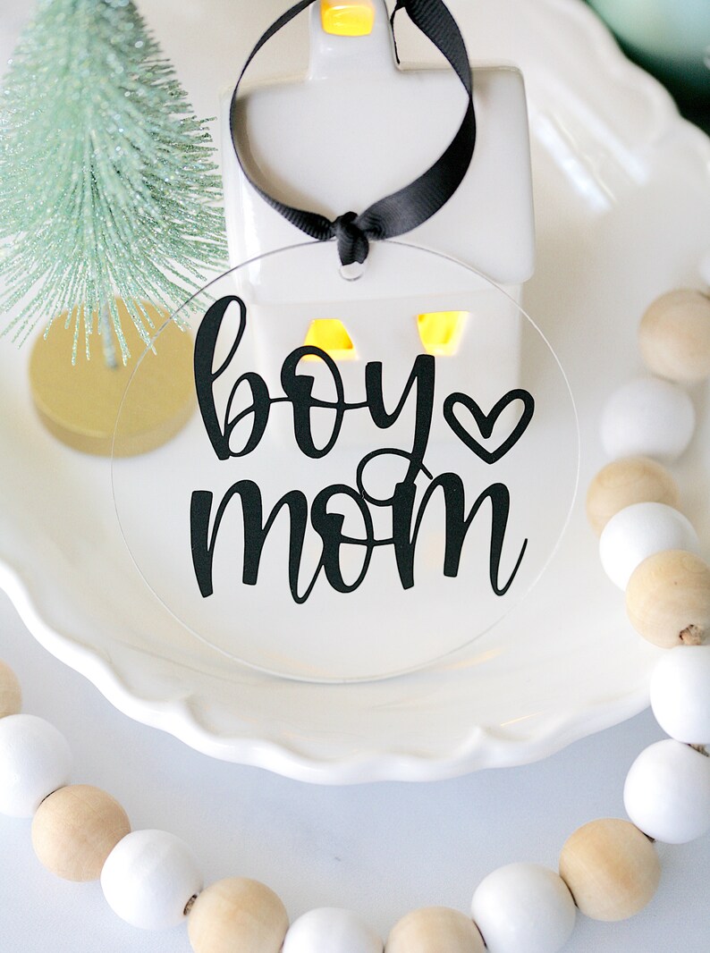 Acrylic Ornaments Gift Tags Boy Mom Baby Shower Gift New Mom Gift image 8
