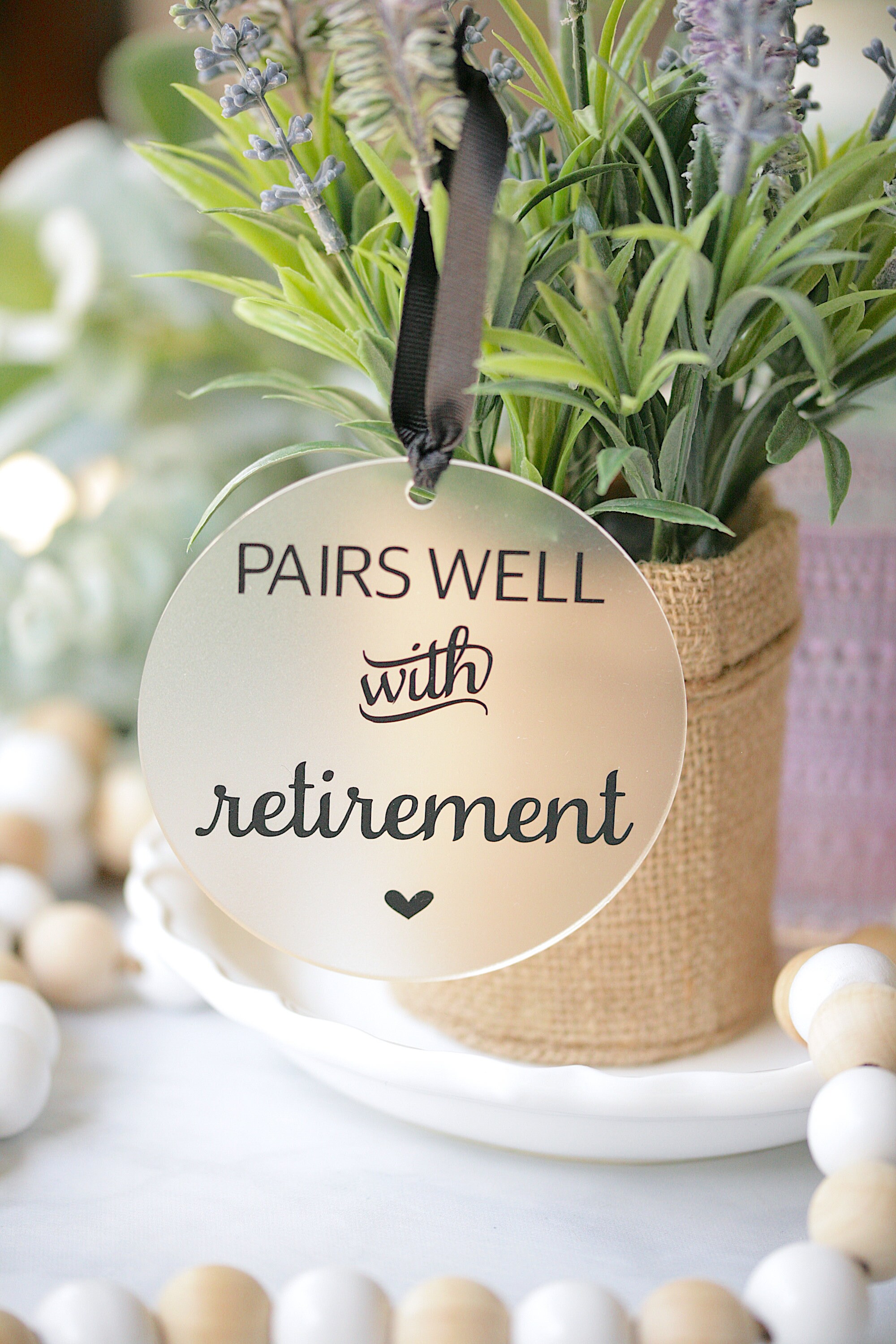 Pairs Well With Retirement Wine Bottle Tag Retirement Gift Etsy