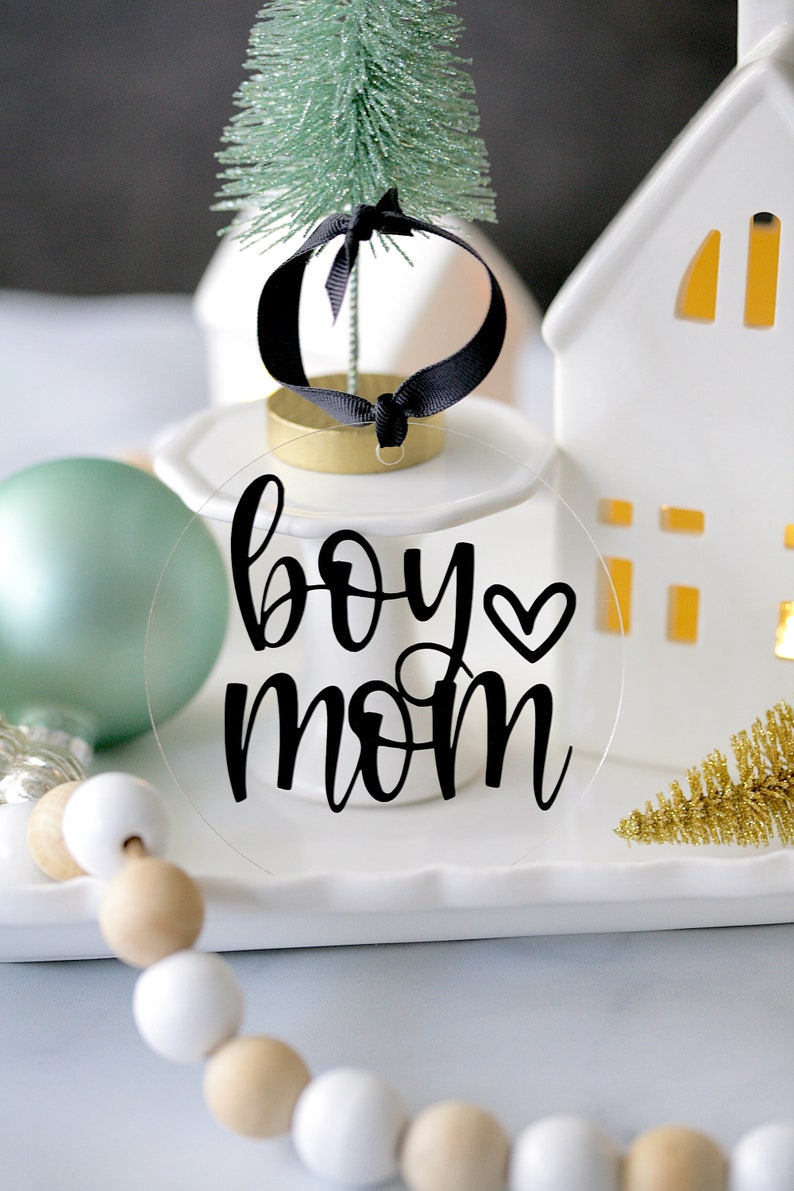 Acrylic Ornaments Gift Tags Boy Mom Baby Shower Gift New Mom Gift image 5