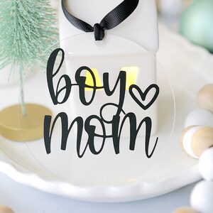 Acrylic Ornaments Gift Tags Boy Mom Baby Shower Gift New Mom Gift image 4