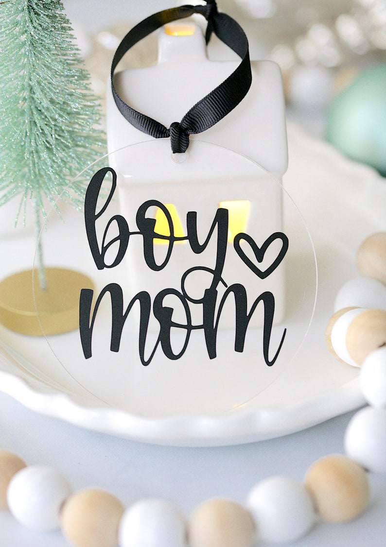 Acrylic Ornaments Gift Tags Boy Mom Baby Shower Gift New Mom Gift image 4