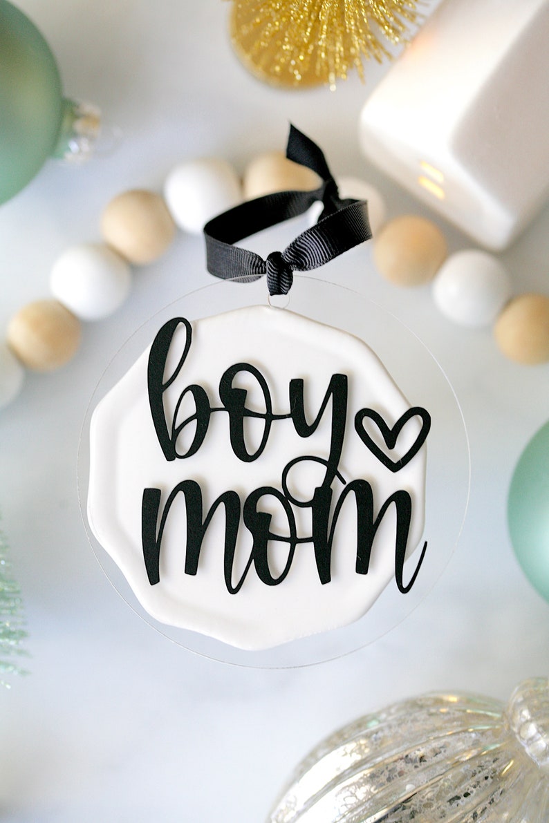 Acrylic Ornaments Gift Tags Boy Mom Baby Shower Gift New Mom Gift image 6