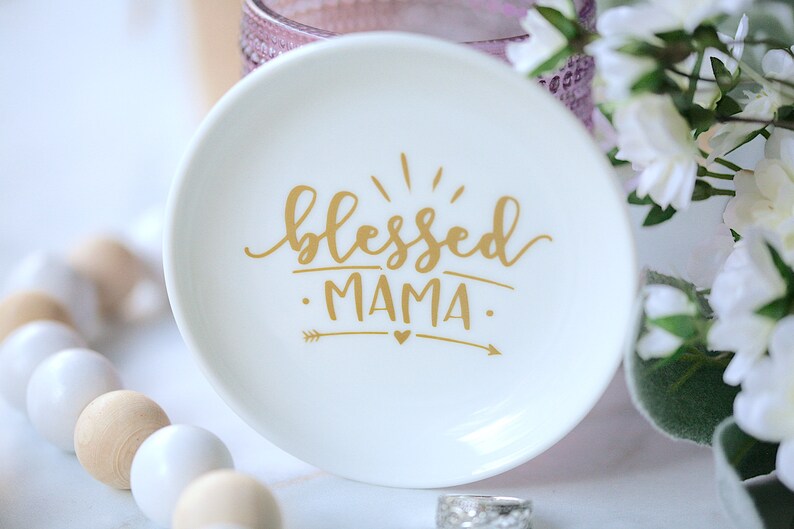 Ring Dish Valentine Gift Gift for Mom Gift for Mama Blessed Mama Trinket Dish Baby Shower Gift New Mama Gift