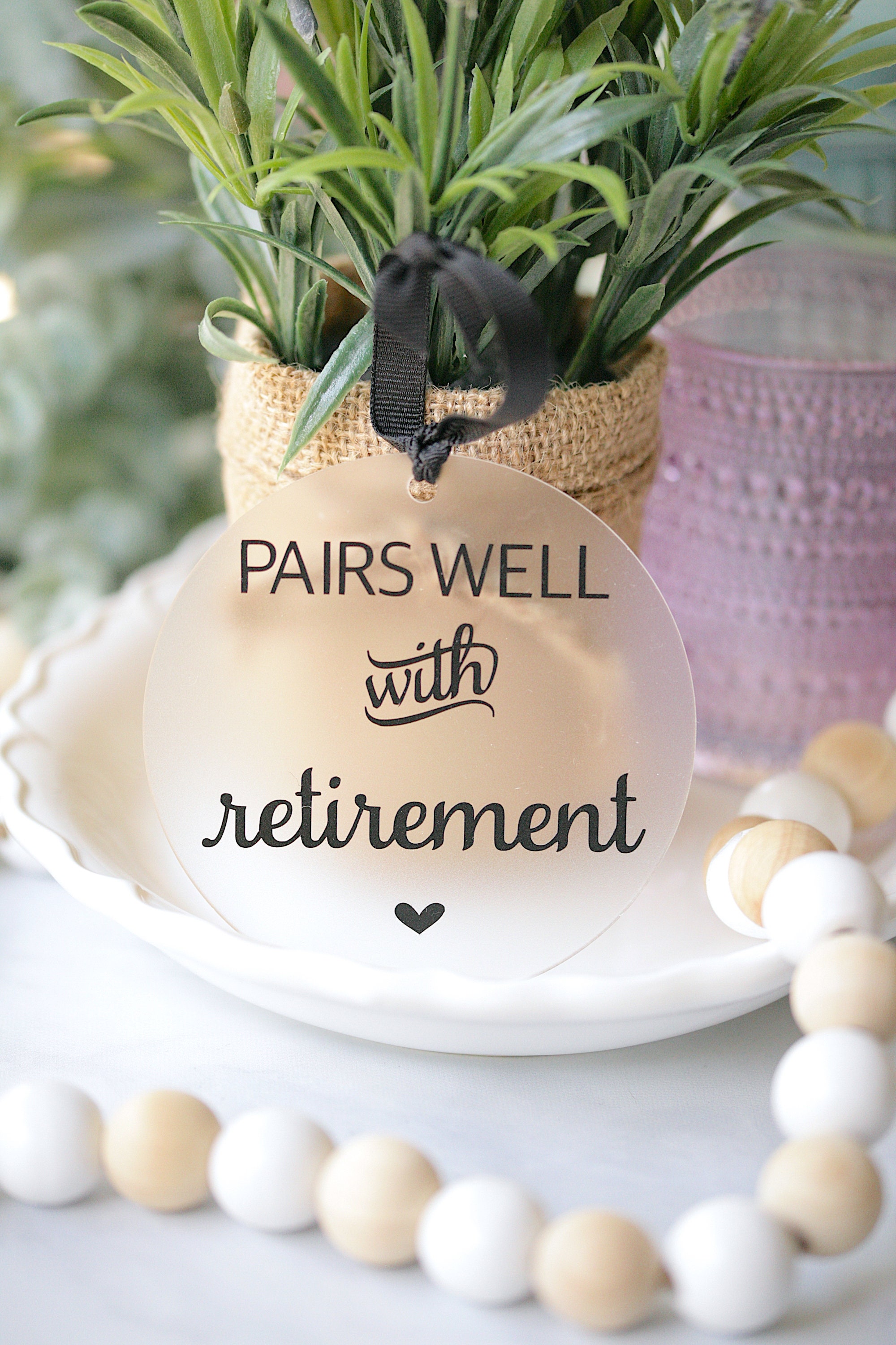 Pairs Well With Retirement Wine Bottle Tag Retirement Gift Etsy