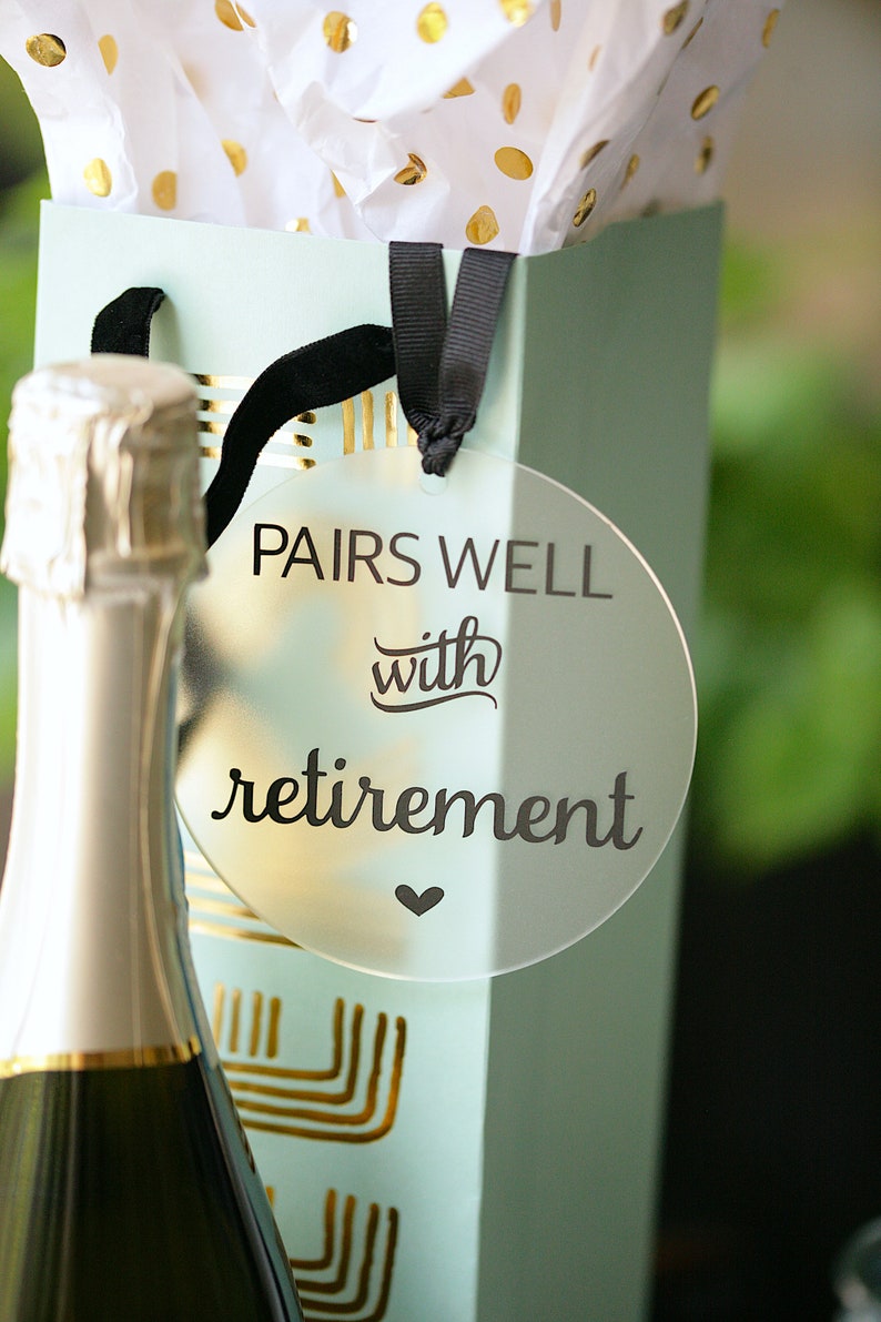 Wine Bottle Tags Retirement Gifts Farewell Gift Coworker Gift image 5