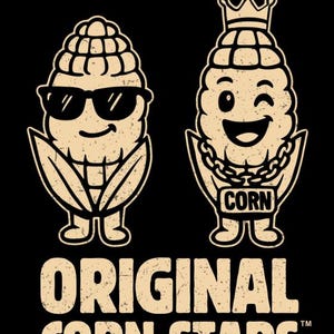 Original Corn Stars Dynamic Duo Tee – Unisex Casual Cotton Shirt – Gildan 64000 – Funny Corn Couple Graphic Gift