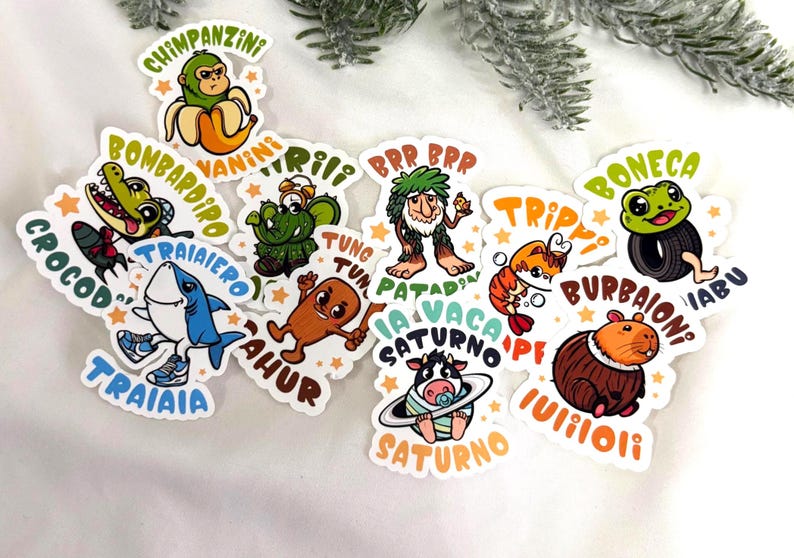 Italian Brainrot Inspired Stickers : Vinyl Sticker Pack - Etsy