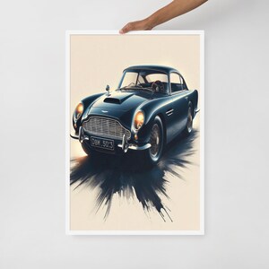 1963 Aston Martin DB5 Wall Art, Classic Car Print,  Vintage Car Poster, Art Print, Gift for Car Enthusiasts, Home Decor