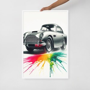 Aston Martin DB5 Wall Art, Classic Car Print, Vintage Car Poster, Art Print, Gift for Car Enthusiasts, Home Decor