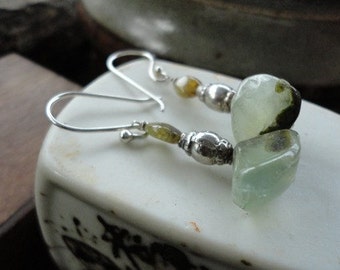Green Garnet & Tourmaline Earrings