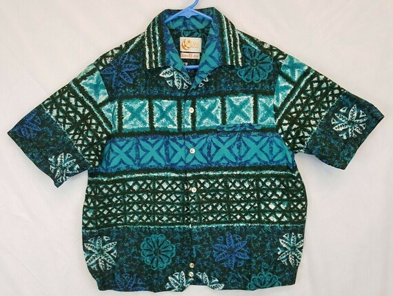Vtg Iolani Hapa Jac Bark Cloth Tiki Mod Hawaiian A