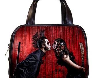 Death Kiss Hand Bag Day Of The Dead Purse