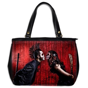 Sugar Skull Evil Kiss Large Hand Bag image 1