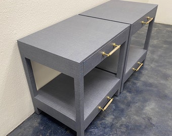 Custom Built Grasscloth Nightstands - COM