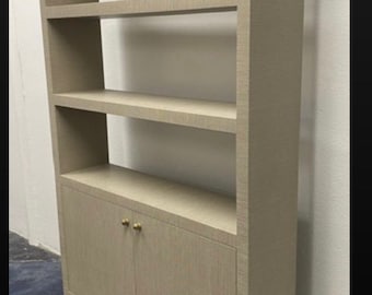 Custom Built Large Grasscloth Cabinet - COM