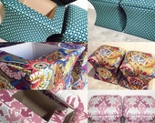 Curved STORAGE Ottomans -Set of 2- Design Your OWN In Any Fabric