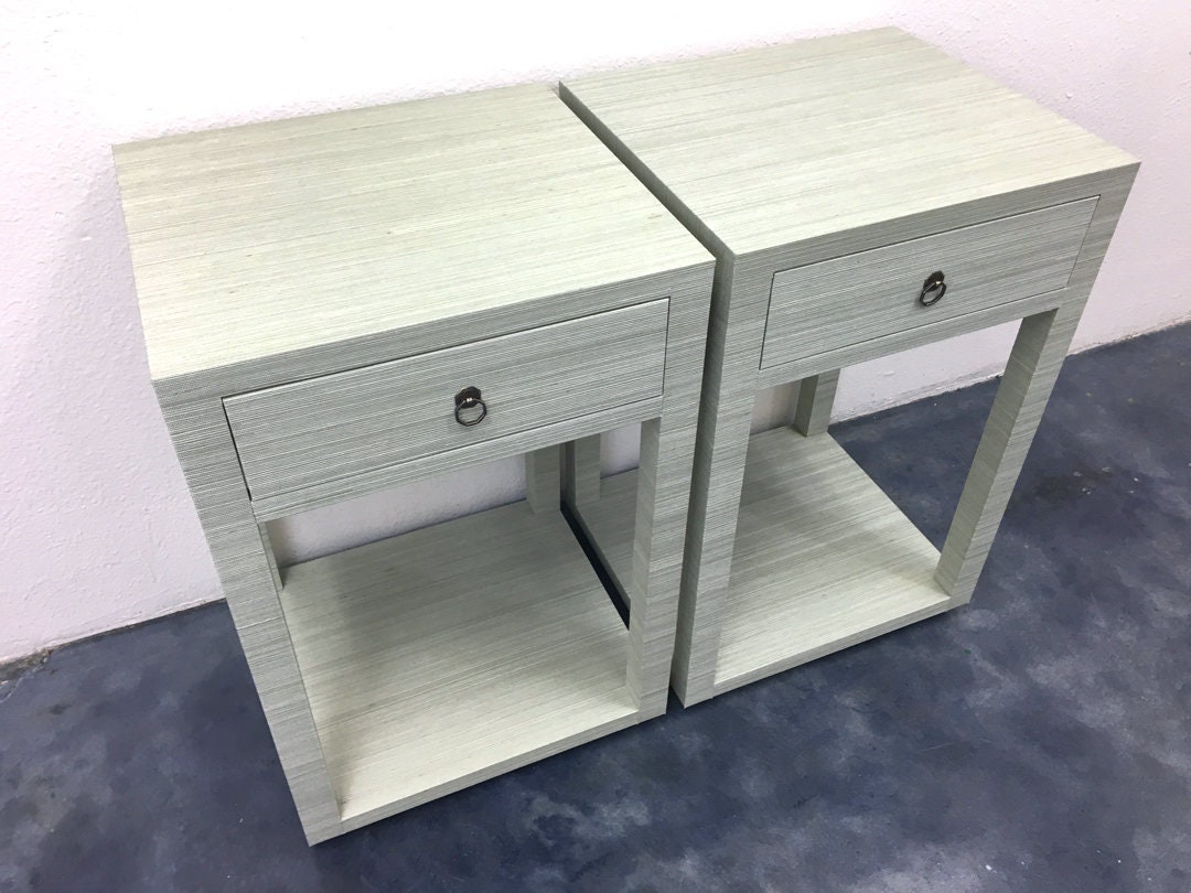 Custom Grasscloth Nightstands PAIR Etsy