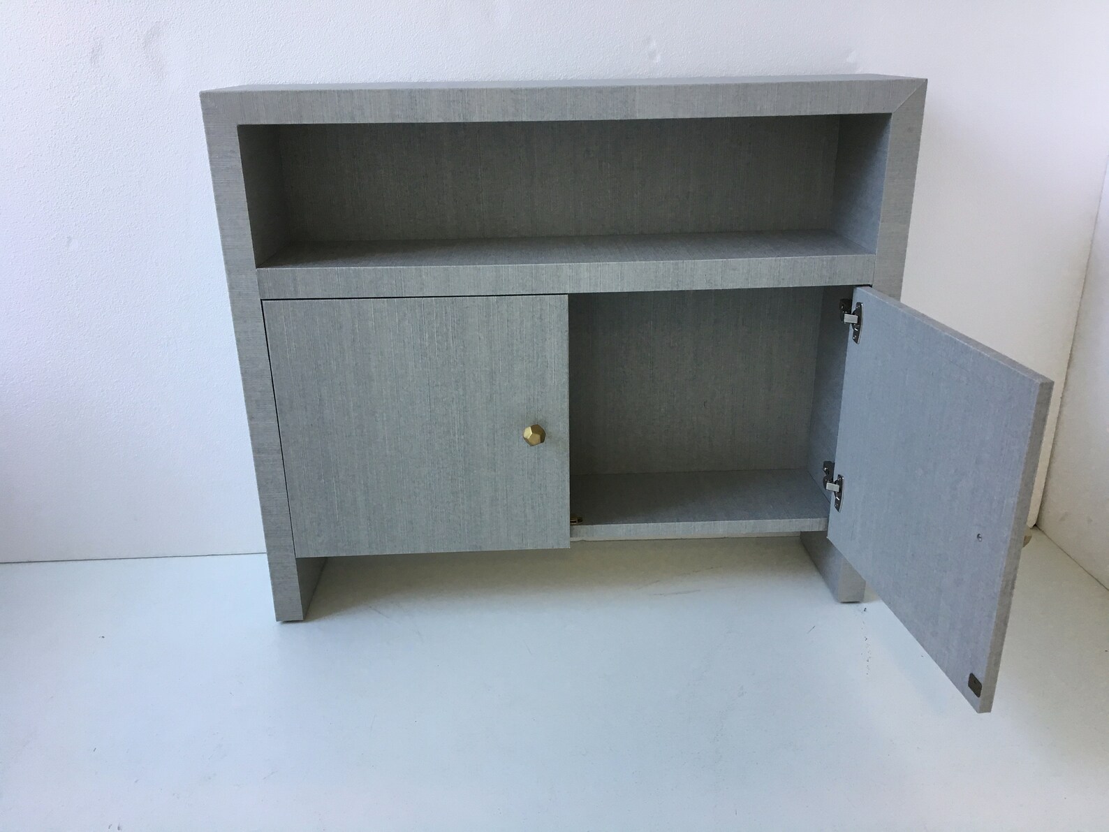 Grasscloth Cabinet W/shelf Custom Built COM - Etsy