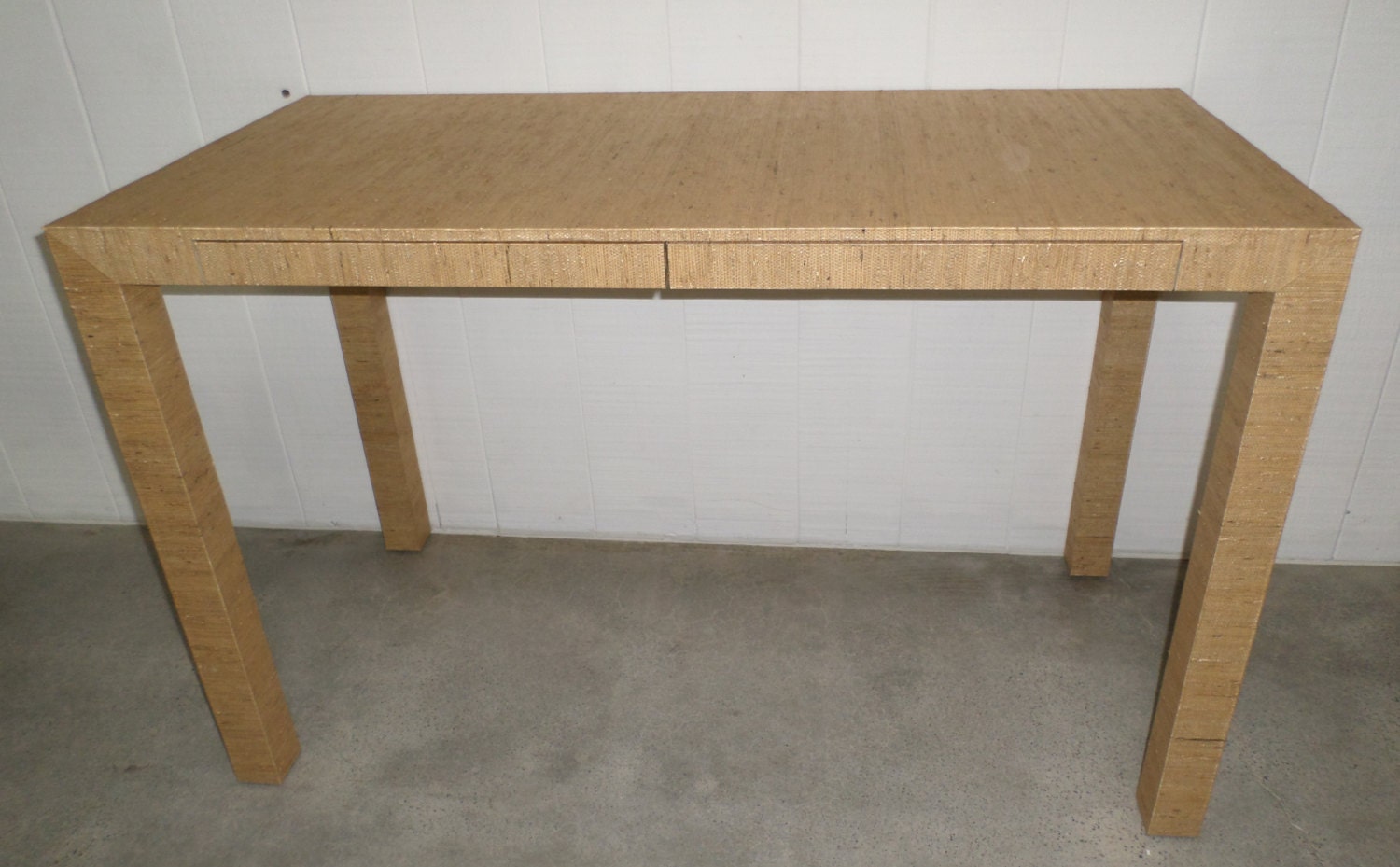 Grasscloth Wrapped Desk/table W/drawers Custom Built Design Your OWN Etsy