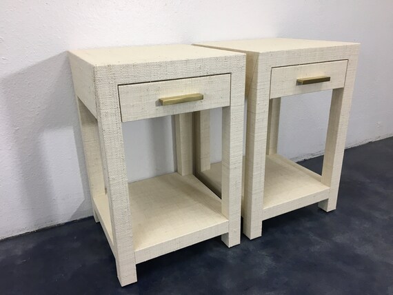 Grasscloth cheap side table