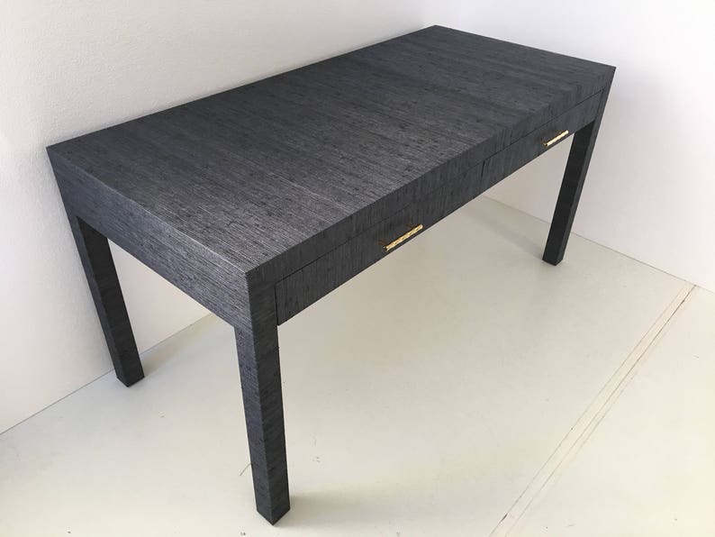 Grasscloth Wrapped Desk/table W/drawers Custom Built Design Your OWN Etsy