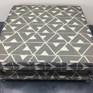 Custom Upholstered Ottoman W/Shelf image 3