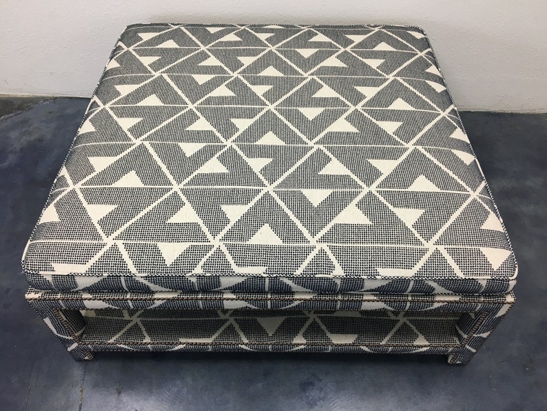 Custom Upholstered Ottoman W/Shelf image 3