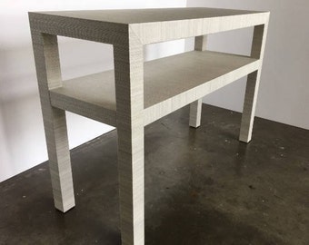 Grasscloth Wrapped Console Table W/Shelf - Custom Built To Suit Your Space