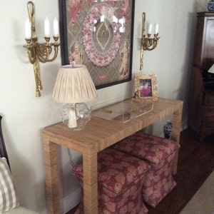 Grasscloth Covered Table Custom Built To Suit Your Space Design Your OWN image 1