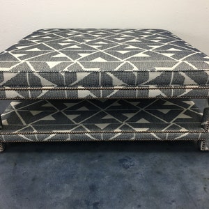 Custom Upholstered Ottoman W/Shelf image 2