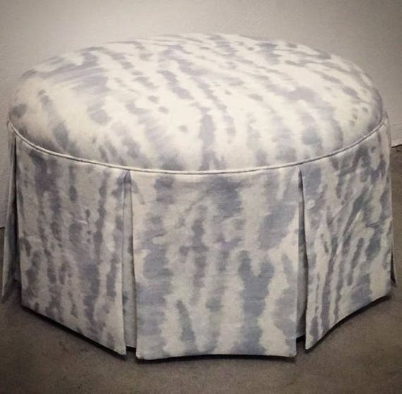Custom Round Skirted Ottoman COM Etsy UK