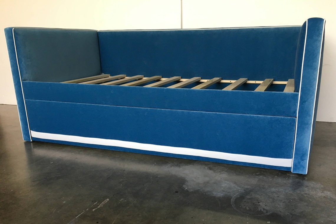 Custom Upholstered Daybed With Back and Trundle Etsy