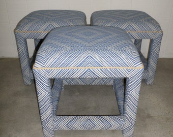 Pair of Upholstered Stools / Ottomans - Design Your Own In ANY Fabric