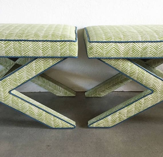 Custom X Benches Extra WIDE- With Piping/welt on Legs - Etsy