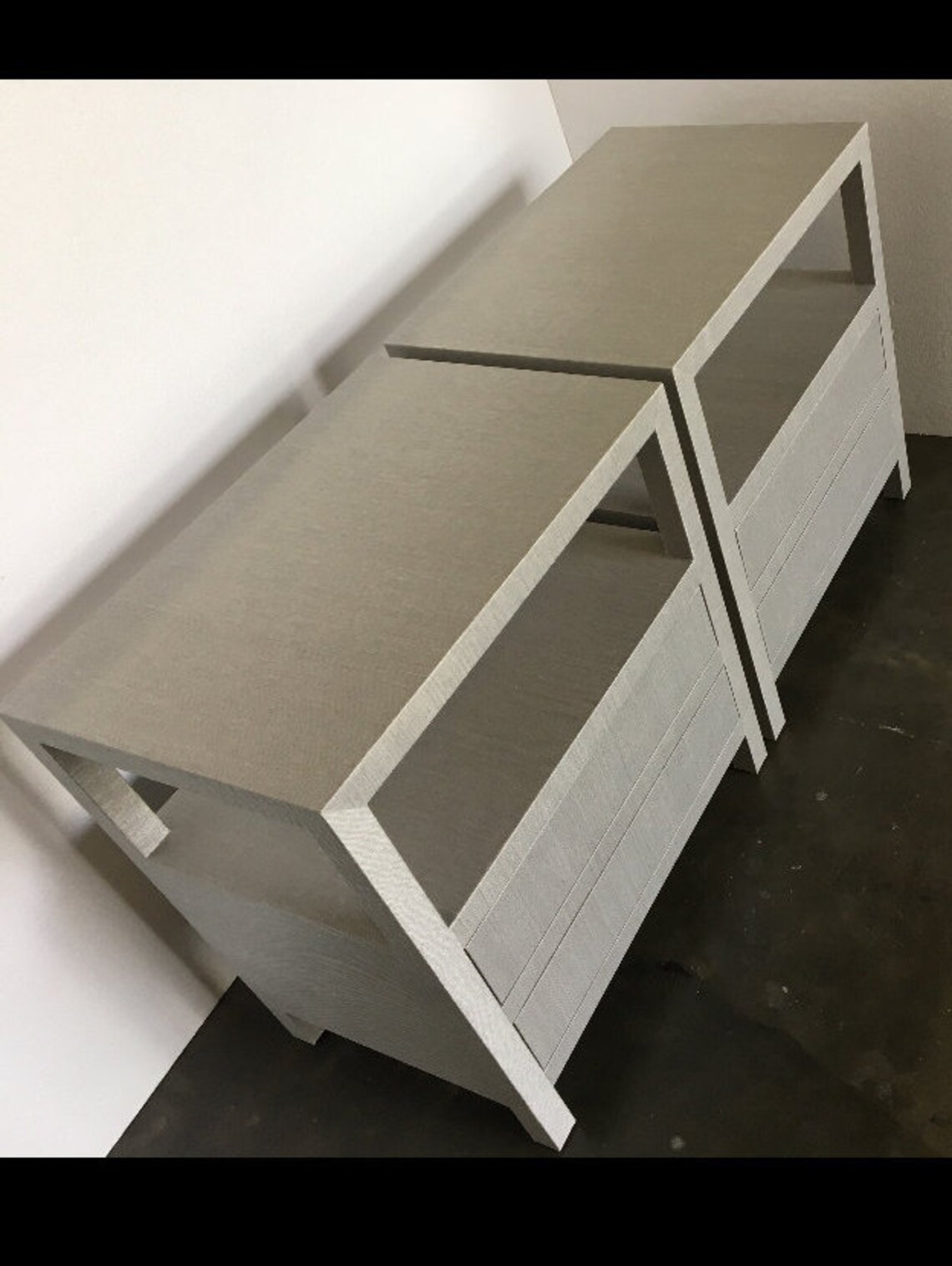 Custom Built Grasscloth Nightstands COM Etsy