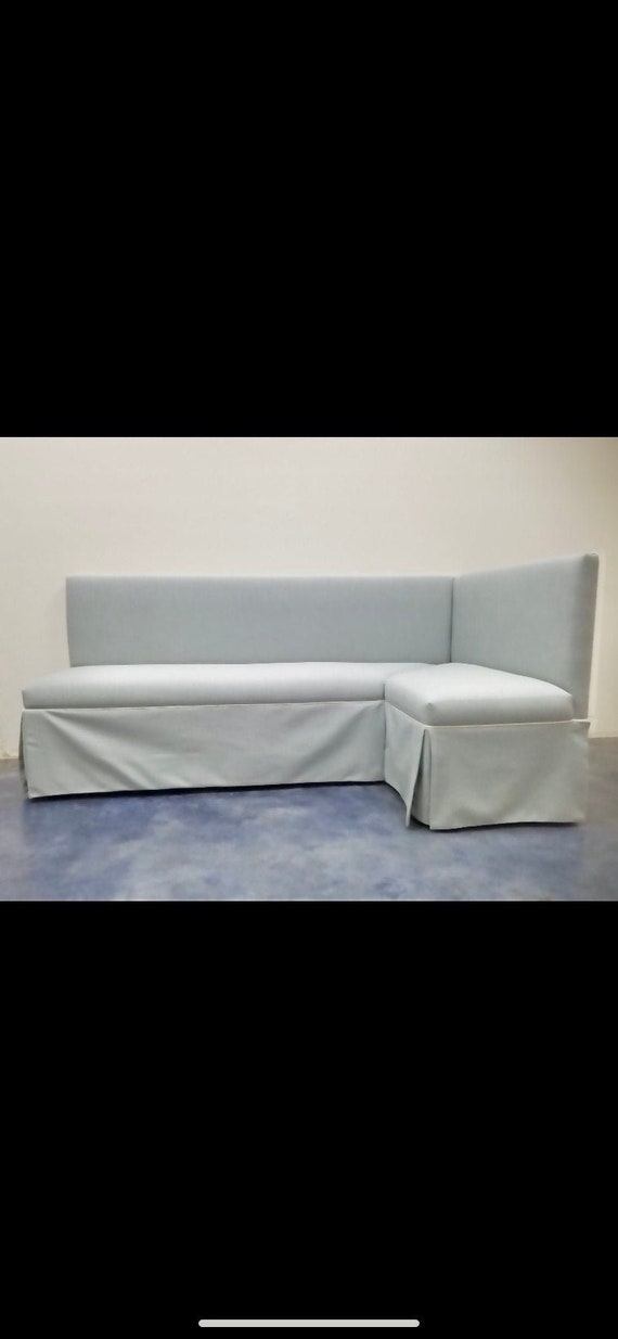 Custom Built Corner Banquette Skirted COM