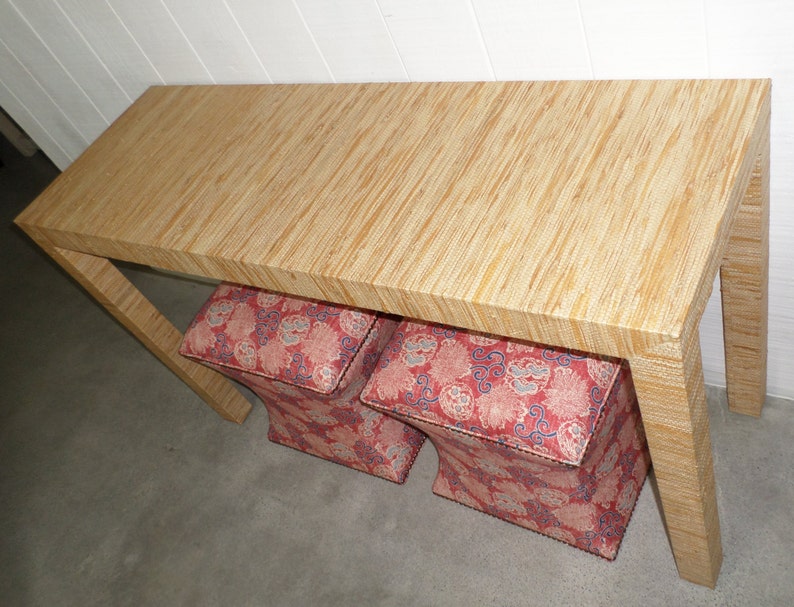 Grasscloth Covered Table Custom Built To Suit Your Space Design Your OWN image 2