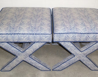 Customize Your Own Pair of X Benches With Contrast Piping