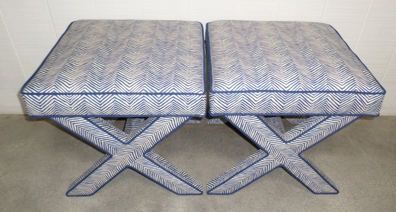 Customize Your Own Pair of X Benches With Contrast Piping image 1